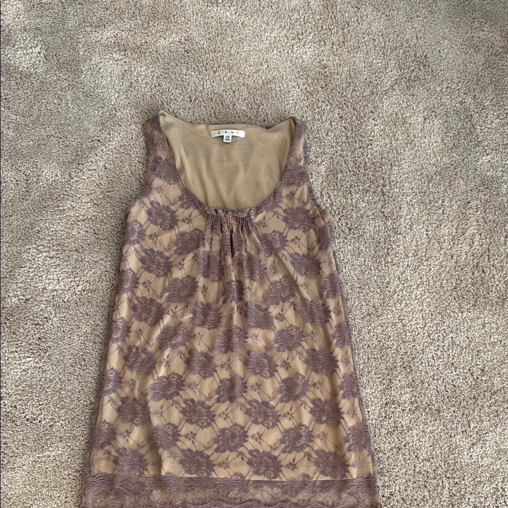 CAbi XS Beige Sleeveless Top